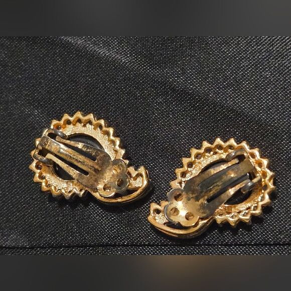 Vintage necklase  Rhinestone Black Enamel Comma Link Necklace 925 estate Sale - Picture 14 of 16